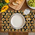 thumbnail image 4 of Orange Sunflowers Fall Placemats Set of 12, Thanksgiving Botanical Floral Placemats for Dining Table, Place Mats for Kitchen Tabletop, Waterproof Wipeable Dining Table Mats Set, 4 of 9