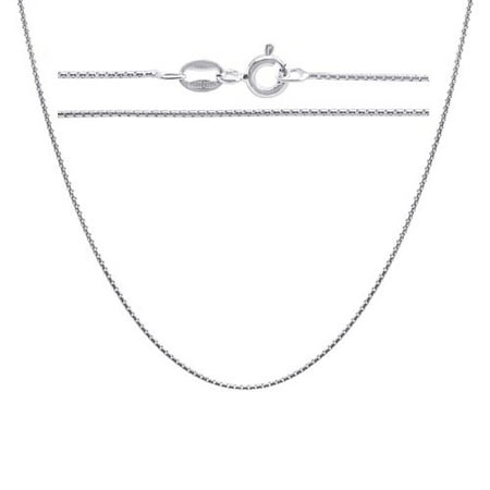 1mm Spool Necklaces - Sterling Silver 1mm Round Box Chain Necklace 30 inch
