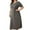 Gray, variant on Aboser Women's Casual Short Sleeve Sleepshirts Plus Size Long Nightgowns Solid Color Sleep Shirts Loose Fit Cozy Nightdress Lightweight V Neck Loungewear