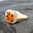 thumbnail image 4 of Men's Orange Citrine Engagement Ring Antique Personalized Diamond Crafted Beautiful Ring Women's Fine Jewelry November Birthstone Presents, 4 of 6