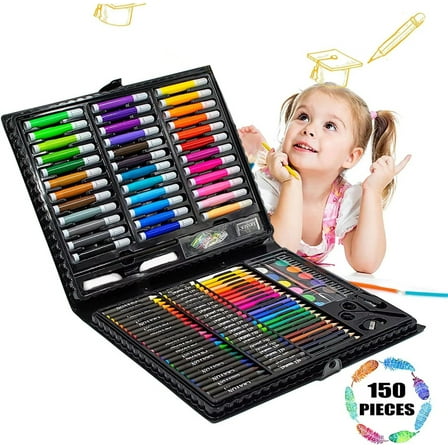NOGIS 150 Pcs Kids Art Set, Painting Kits for Kids Ages 4-8, Non-Toxic Art Supplies for Girls & Boys, Drawing Set with Watercolor, Oil Pastels, resent for Young Artists