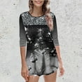 thumbnail image 2 of Pompotops T-Shirt Décontracté à Manches Longues pour Femmes, Col Rond, Imprimé de Noël, Blouse Pull, 2 of 6
