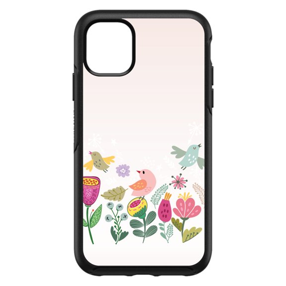 DistinctInk Custom SKIN / DECAL compatible with OtterBox Symmetry for iPhone 11 Pro MAX (6.5" Screen) - Spring Collection - Flowers and Birds
