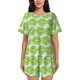 thumbnail image 1 of Fotbe Green Lemon Slices Conjunto de Pijama Estampado para Mujer, 2 Piezas, Ropa de Dormir con Camiseta de Manga Corta y Shorts Suaves-Large, 1 of 6