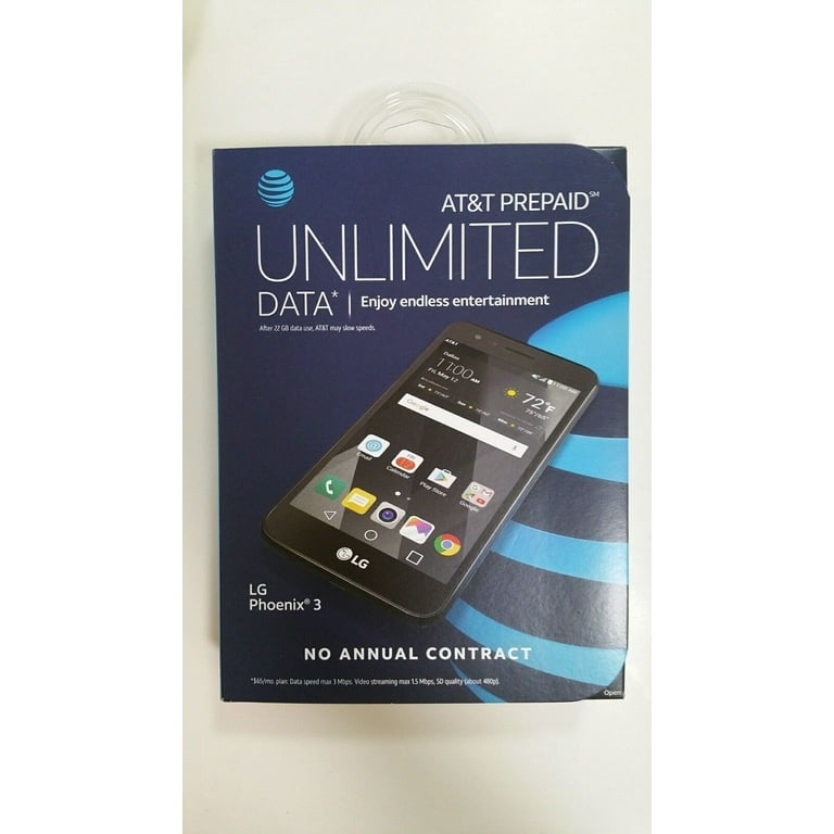 AT&T PREPAID LG Phoenix 2 16GB Prepaid Smartphone Black 