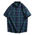thumbnail image 2 of Dpytoraw Men's Summer Plaid Short Sleeve Shirt / Vintage Patterned Casual Shirt Men’s Short Sleeve Shirts, 2 of 3