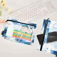 thumbnail image 3 of 2 Pack Flip Folders with Clear PVC Window Binder Pouches 3-Ring Binder Organizer for Office & Home Blue Ink Pattern, 3 of 6