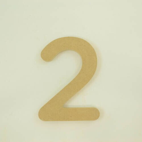 Package of 1, "2" 14 Inch X 1/2" MDF Numbers In The Gotham Rounded Font | Thick For Art & Craft Project, Made in USA