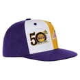 thumbnail image 3 of Youth Mitchell & Ness Purple Los Angeles Lakers 50th Anniversary Duo Front Snapback Hat, 3 of 4