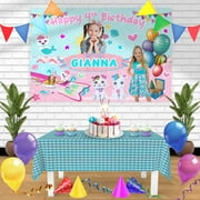 Like Nastya Pink Girls Cute Youtube Birthday Banner Personalized Party Backdrop Decoration 60 x 44 Inches