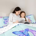 thumbnail image 4 of Castle Fairy Floral Butterfly Letter R Bedding Comforter Set 7pcs for Girls,Watercolor Flowers Queen Bedding Sets, 4 of 7
