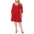 thumbnail image 1 of Jessica Howard Womens Cable Knit Sweater Dress, red, Plus Size, 1X, 1 of 1