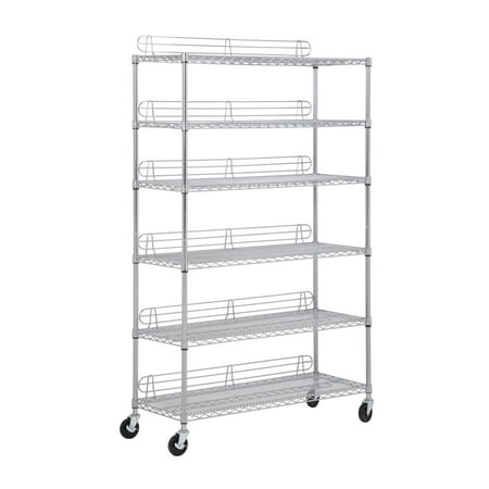 

Honey-Can-Do 6-Tier Heavy-Duty Adjustable Shelving Unit With 400-lb Shelf Weight Capacity Chrome Shelves & Shelf Units Chrome Steel