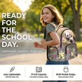 thumbnail image 2 of DISNIMO Kids Backpack for Girls, Cute Panda Floral Print 3 in 1 School Backpack Set with Lunch Box and Pencil Case, 17 Inch Lightweight School Bookbag Travel Daypack, 2 of 7