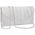 thumbnail image 1 of Bolso de noche BBJinRonjy Bolso de noche con strass plateado satinado, 1 of 7
