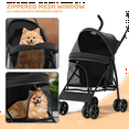 thumbnail image 6 of Magshion Foldable Dog Stroller, 4 Wheels Folding Pet Stroller for Small and Medium dogs, Black, 6 of 10