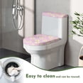 thumbnail image 5 of HELLHERO Soft Elastic Edge Fits All Toilet Shapes Polyester Fabric Round Toilet Lid Dust Cover Bathroom Accessories Stretch Fit Washable and Reusable 17"x21" 2 Pcs Set, 5 of 8