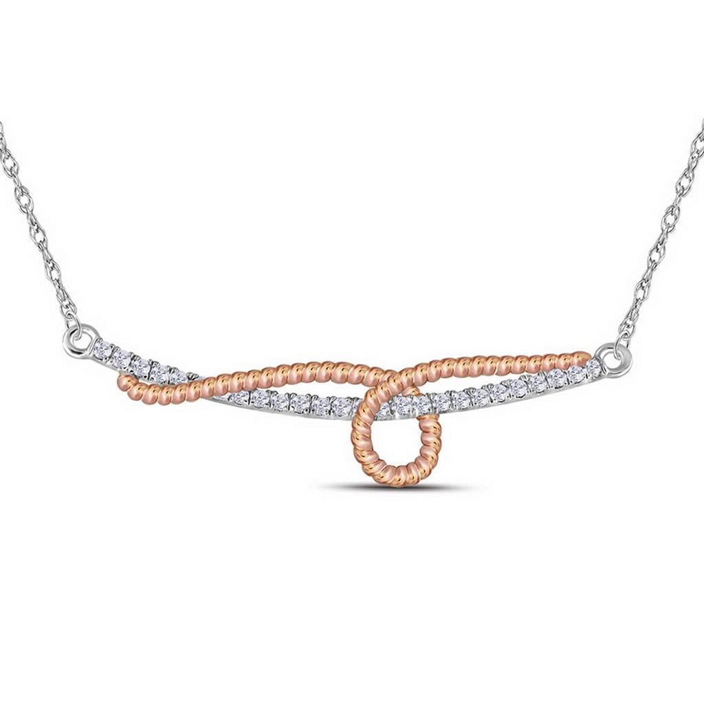 10k White Rose-tone Gold Round Diamond 