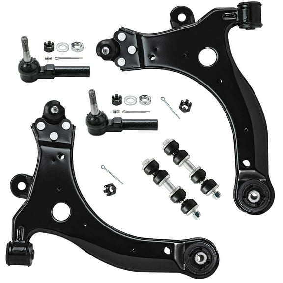 Detroit Axle - Front End 6pc Suspension Kit for 2000-2013 Chevy Impala 00-07 Monte Carlo 05-09 Lacrosse 97-05 Century 2 Lower Control Arms w/Ball Joints 2 Sway Bar Links Replacement 2 Outer Tie Rods