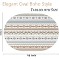 thumbnail image 4 of Boho Oval Tablecloth 60 x 84, Gray Pink Boho Tablecloth Table Cover, Modern Farmhouse Table Cloths for Parties, Kitchen Dining Table, Polyester Fabric Flower Tablecloth, Boho Decor, 4 of 6