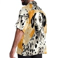 thumbnail image 3 of Spotted Dog Men's Short Sleeve Button Down Poplin Hawaiian Shirt for Summer Beach, Casual Printed Unisex Style, 3 of 6