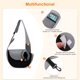thumbnail image 5 of Bolsa de transporte portátil para gatos y perros, transpirable, ideal para viajes, senderismo y acampada, para gatos y perros pequeños, color negro., 5 of 5