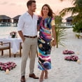 thumbnail image 3 of Chririnla Cosmic Planet Galaxy Print Couple Matching Outfits Summer Dress or Shirts for Couples Hawaii Luau Party Outfit,Mens Dress Shirts,Womens Cocktail Party Dresses for Wedding/Travel,S-3XL, 3 of 6