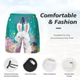 thumbnail image 3 of Naloa Happy easter Print Men Swim Trunks with Compression Liner ,Board Shorts,Men's Swim Shorts with Drawstring and Elastic Waistband-Medium, 3 of 6
