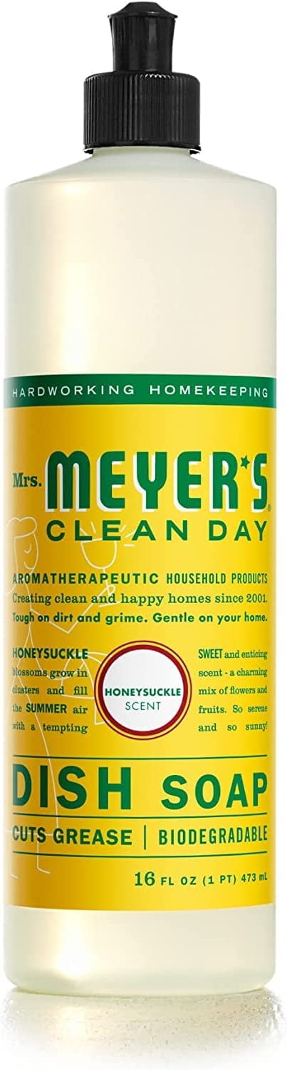 Mrs. Meyer's Liquid Dish Soap Variety, 1 Lemon Verbena, 1 Basil, 1 Honeysuckle, 1 CT