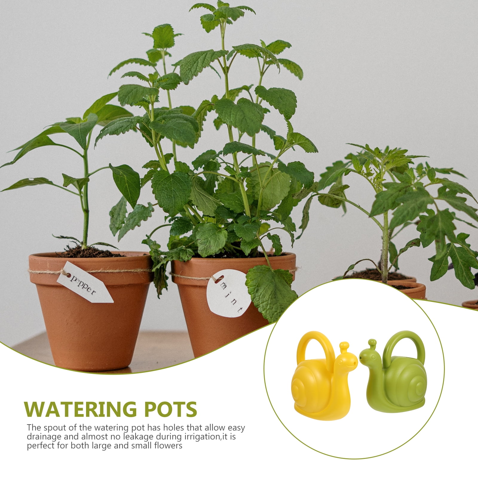 2 Pieces Watering Can Garden Pot Plant Sprayer Bottle Pitcher Kettle Child Green