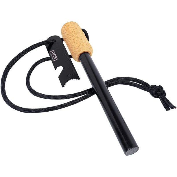 Ferro Rod Camping Fire Starter, Magnesium Fire Starter with Flint and