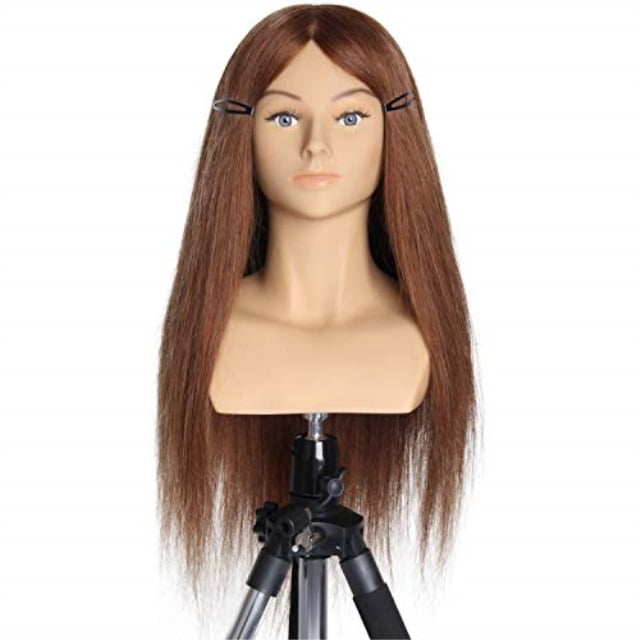 100 real human hair mannequin head