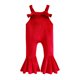 thumbnail image 1 of Odeerbi 0-7 Años Niñas Terciopelo Traje Arco Flamed Romper Cómodo Casual Color Sólido Alta Cintura Overalls Bib Pantalones Generales, 1 of 5
