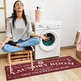 thumbnail image 6 of Ottomanson Non-Slip Rubberback Vintage 2x5 Laundry Room Runner Rug, 20" x 59", Red, 6 of 8