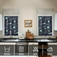 thumbnail image 4 of Nebula Cosmic Kitchen Curtains Set, Sci-Fi Lovers Space Geek Tier Curtains with Valance, Star Moon Sun Rocket Rod Pocket Window Panels, 4 of 6