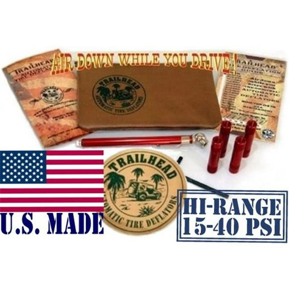 TRAILHEAD Tire Deflators (Hi-Range: 15-40psi) - Set of 4 (Red) - from Billet4x4 (4X4 OFF-ROAD VEHICLES)