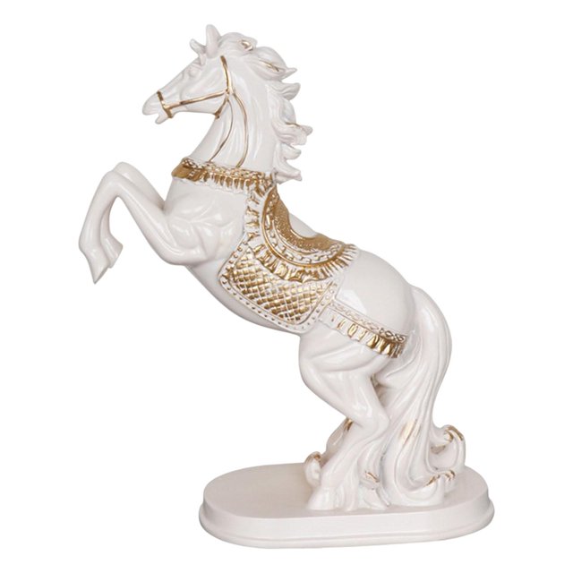 Estatua de resina de caballo para decoración del hogar, adorno animal, escultura de resina, estatua de caballo Blanco