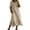 Khaki(Dress), variant on Womens Long Sleeve Oversized Midi Dress Casual Crewneck Layered Asymmetrical Hem Boho Flowy Dress with Pockets