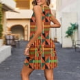 thumbnail image 4 of JULMCOMO Dresses for Women 2024 Casual Dressy V Neck Summer Mini Dress Ethnic Print Swimwear Cover Up Sleeveless Sundress with Pocket, 4 of 6