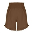 thumbnail image 2 of Plebaso Shorts for Women Smocked High Waist Loose Casual Shorts Summer Ruffle Hem Dressy Beach Shorts, 2 of 5