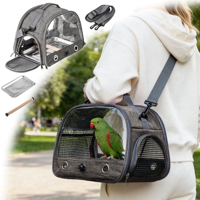 BotaniNest Portable Bird Travel Backpack For Small Ventilated Outdoor Adventure Cage