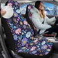 thumbnail image 2 of KUIFORTI Blooming Flowers Automotive Seat Cover 6 Pieces with Auto Center Console Armrest Pad Steering Wheel Cover Auto Seat Belt Cover Full Protection for Cars SUV Sedans, 2 of 6