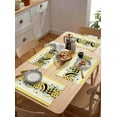 thumbnail image 4 of Bees Summer Placemats Set of 4 Washable Table Mats for Kitchen Dining Table, Heat-Resistant Cotton Linen Place Mats for Indoor Outdoor Parties Holiday Decoration, Honey Stripes Yellow, 4 of 6