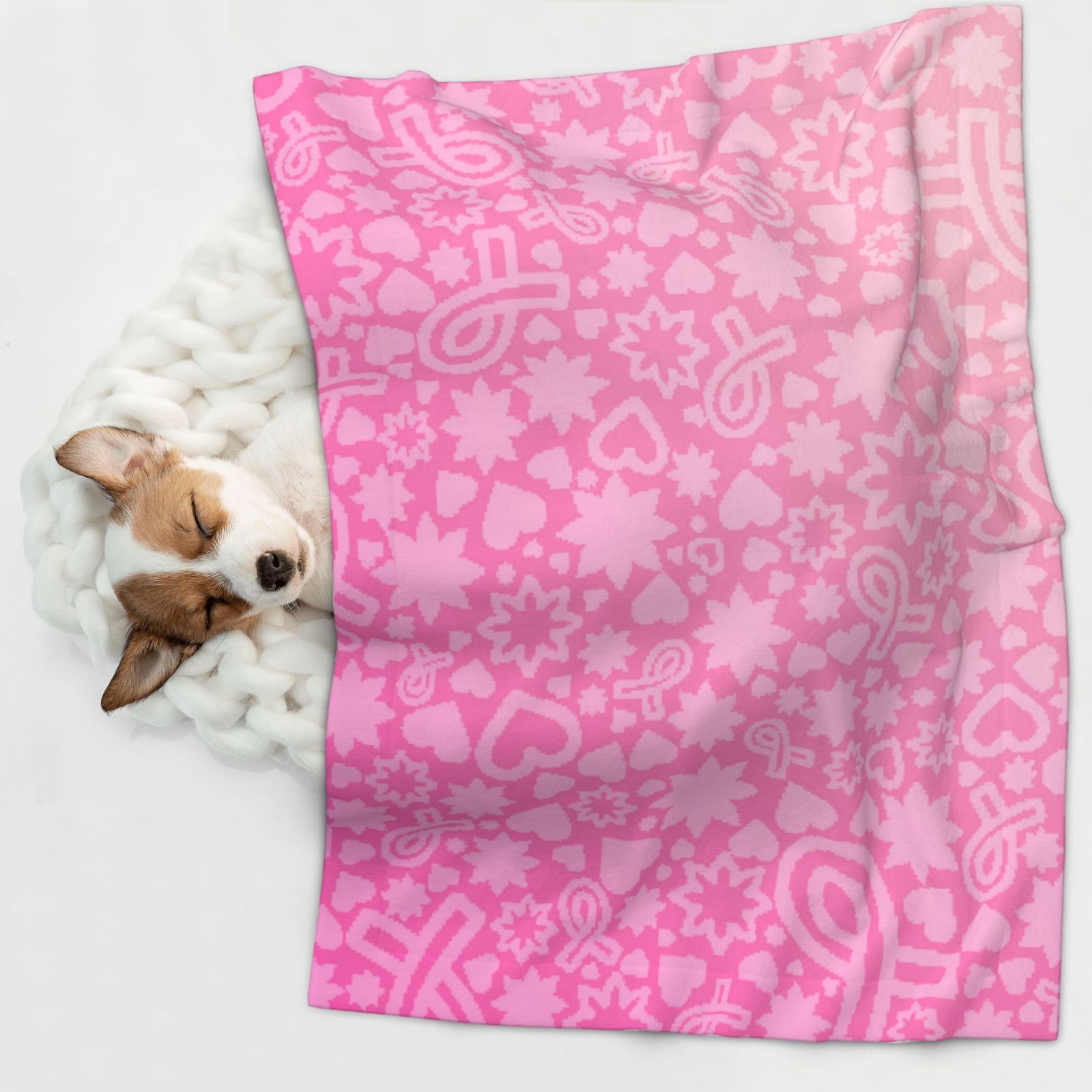 Naloa Breast Cancer Pink Ribbons Awareness Dog Blanket, 3 Sizes Cat Blanket for Indoor Cats Large Medium Small Dog Gifts-Medium