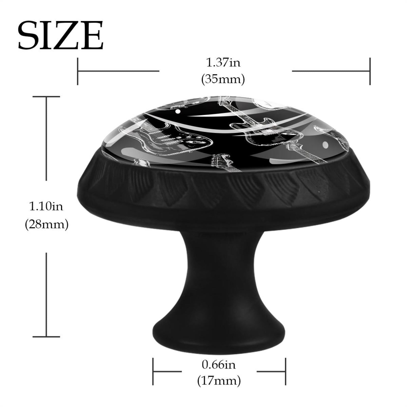 12 Pack Round Glass Drawer Knobs For Kitchen Cabinet With Screws, White and Black Guitar Collection Crystal Diamond Shaped Cupboard Knobs For Kitchen Office Bathroom