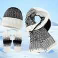 thumbnail image 2 of Bibifish Womens Hat Gloves Scarf Sets Beanies Hat Long Scarves And Touchscreen Gloves Winter Warm And Cozy Three Piece Outdoor Outfits, 2 of 3