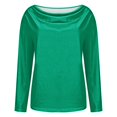 thumbnail image 5 of Cowl Neck Tops for Women, Yigetop Women's Long Sleeved Fashion Printed Tops Piled Collar T Shirt Women's Shirt Womens Work Tops Green XL, 5 of 6