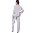 thumbnail image 3 of DHFJKG Pajamas For Women Set Long Sleeve Sleepwear Pants Set 2 Piece Loungewear Comfortable Button Down Lapel Shirt Comfy Nightwear, 3 of 5