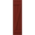 thumbnail image 5 of Ekena Millwork 14"W x 42"H Americraft Four Board (2 Batten) Exterior Real Wood Joined Board-n-Batten Shutters w/ Z-Bar (Per Pair), Pepper Red, 5 of 10