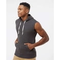thumbnail image 2 of Adult Triblend Fleece Sleeveless Hooded Sweatshirt - BLACK TRIBLEND - S, 2 of 5